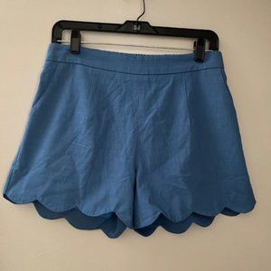 blue scalloped edge shorts